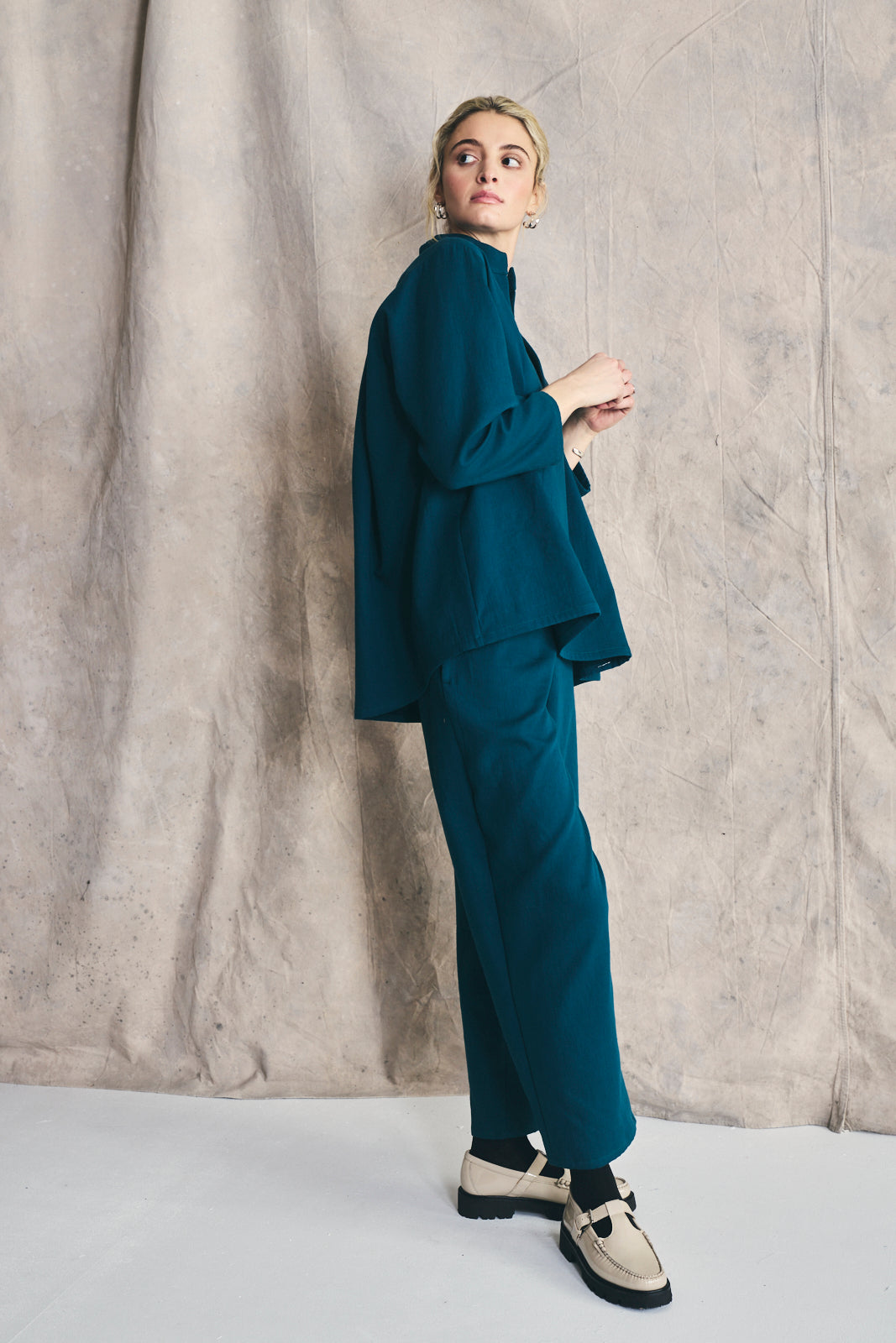 Collared Pullover - Cotton and Wool Blend