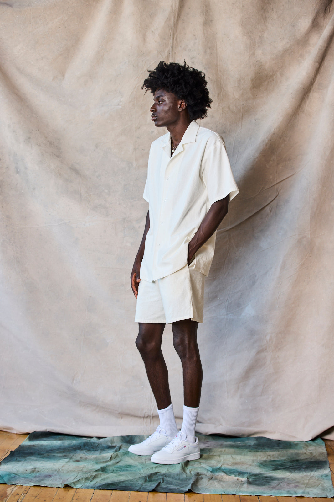 Slim Camp Collar Shirt - Parchment