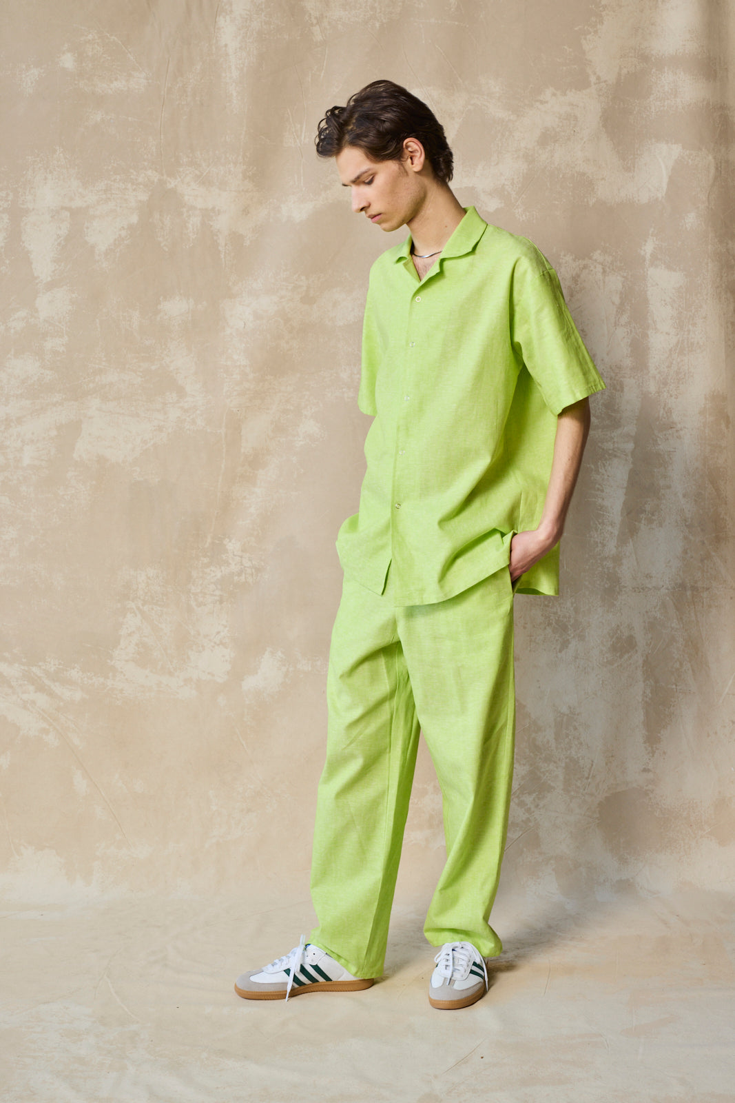 Slim Camp Collar Shirt - Lime