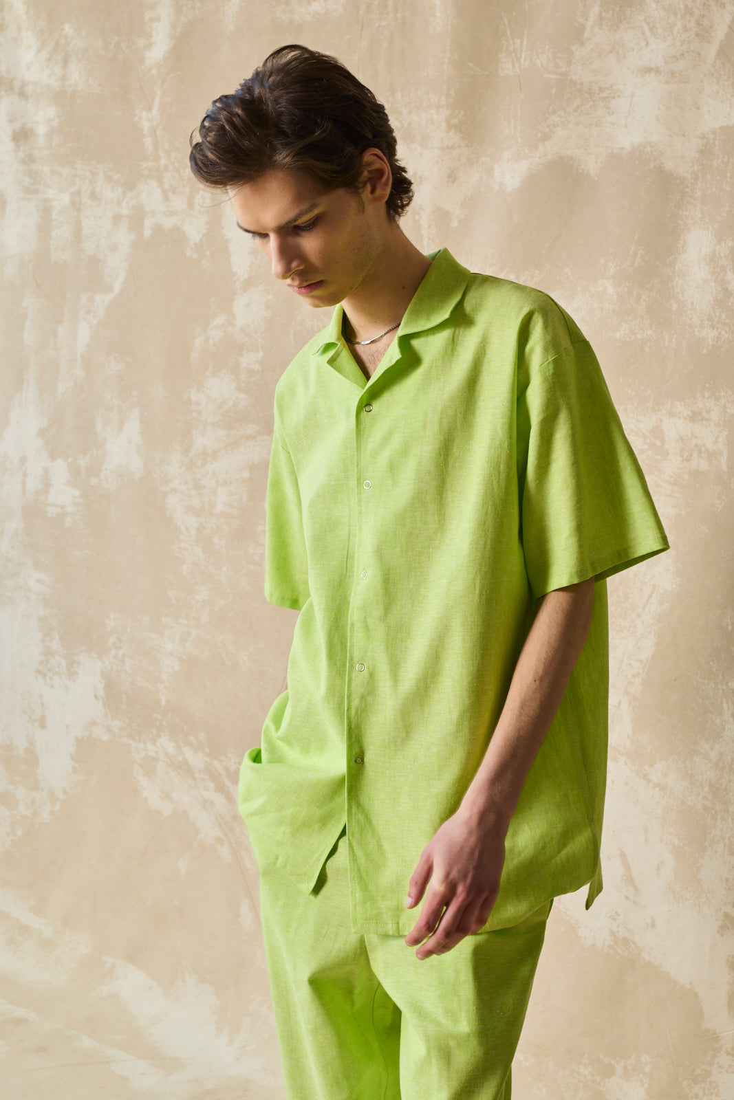 Slim Camp Collar Shirt - Lime