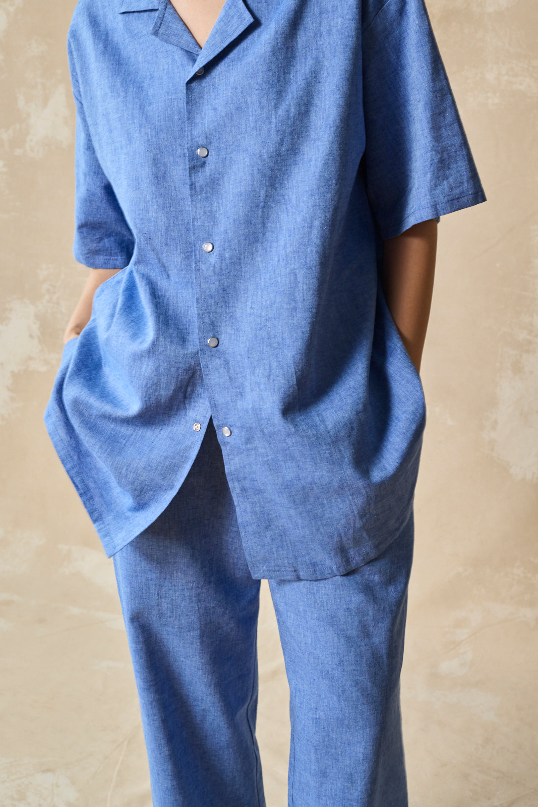 Slim Camp Collar Shirt - Cornflower