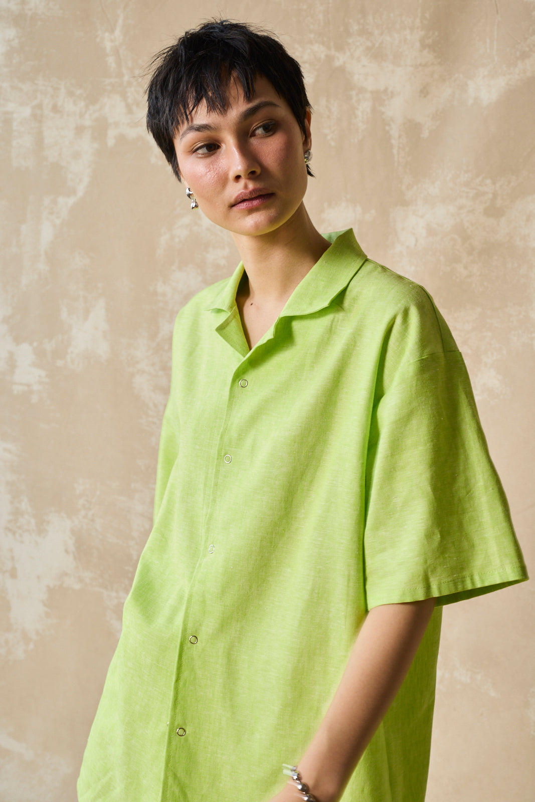 Slim Camp Collar Shirt - Lime