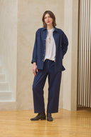 Pantalon à cordon de serrage - Bleu encre