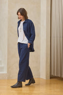 Oversized Snap Shirt - Ink Blue