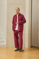 Oversized Snap Shirt - Cranberry