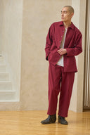 Oversized Snap Shirt - Cranberry