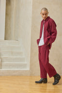 Oversized Snap Shirt - Cranberry