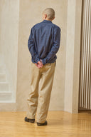 Lapped Collar Long-Sleeve - Indigo Twill