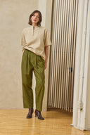 Pleated Trouser - Olive