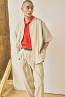 Pleated Trouser - Straw