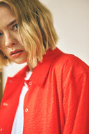 Oversized Snap Shirt - Tomato