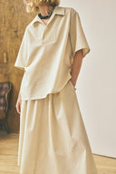 Flared Midi Skirt - Oat