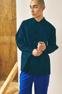 Oversized Snap Shirt - Deep Navy