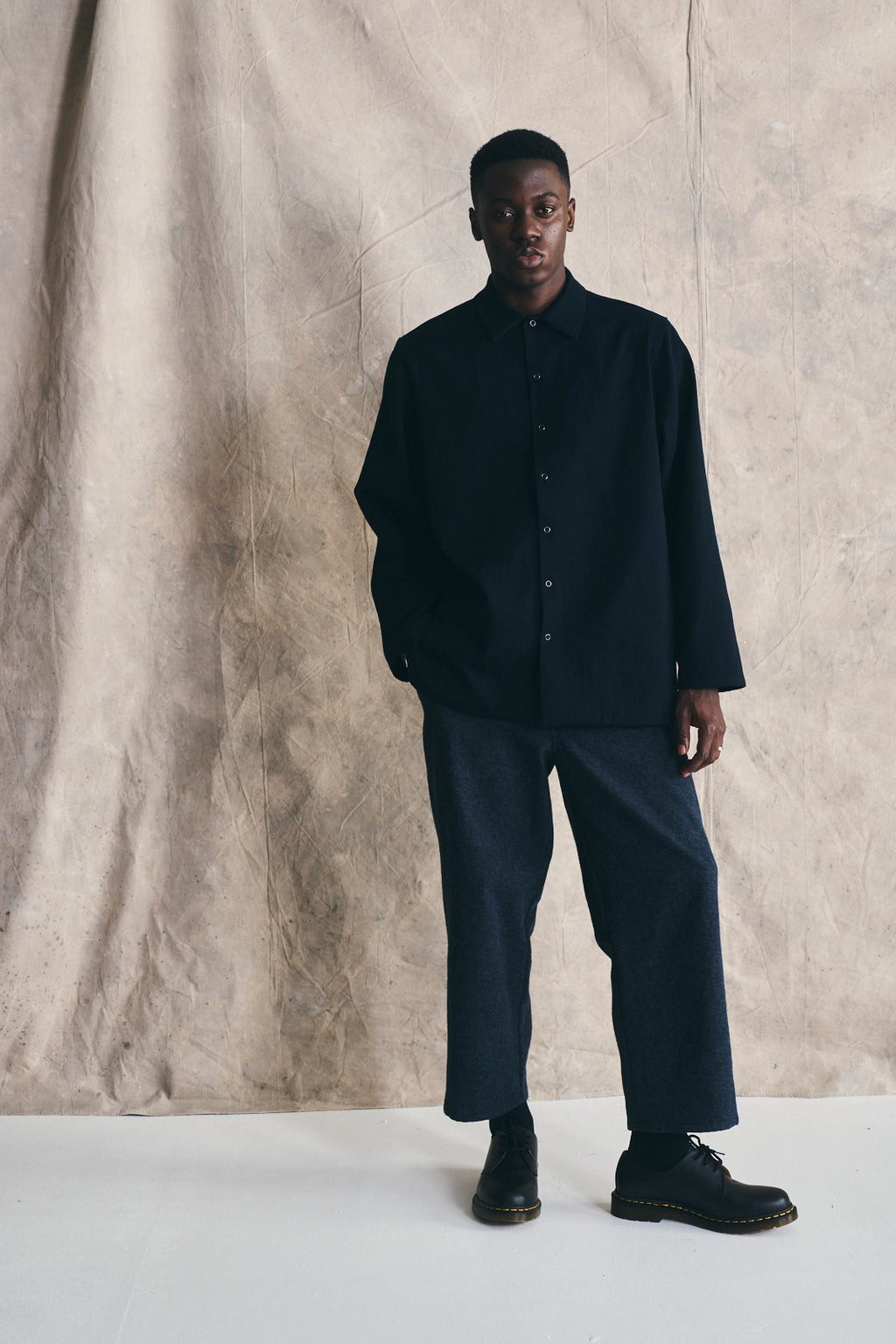 Unisex Snap Shirt - Cotton and Wool Blend