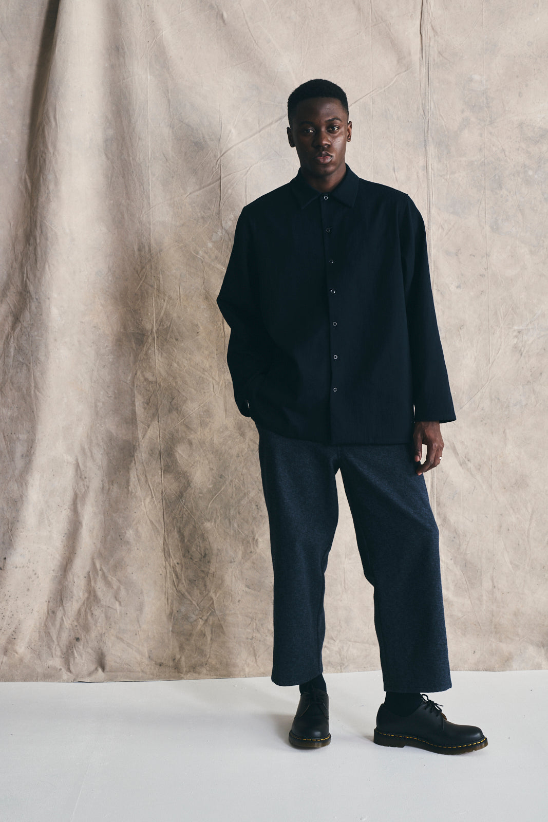 Unisex Snap Shirt - Cotton and Wool Blend