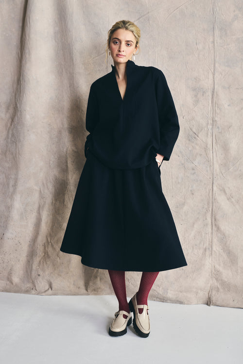 Collared Pullover - Cotton and Wool Blend