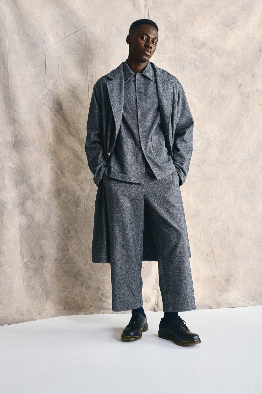 Relaxed Overcoat - Mixed Grey