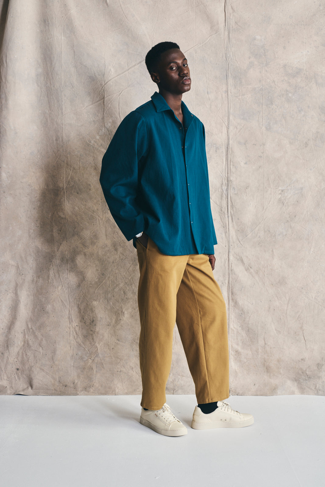 Unisex Snap Shirt - Cotton and Wool Blend