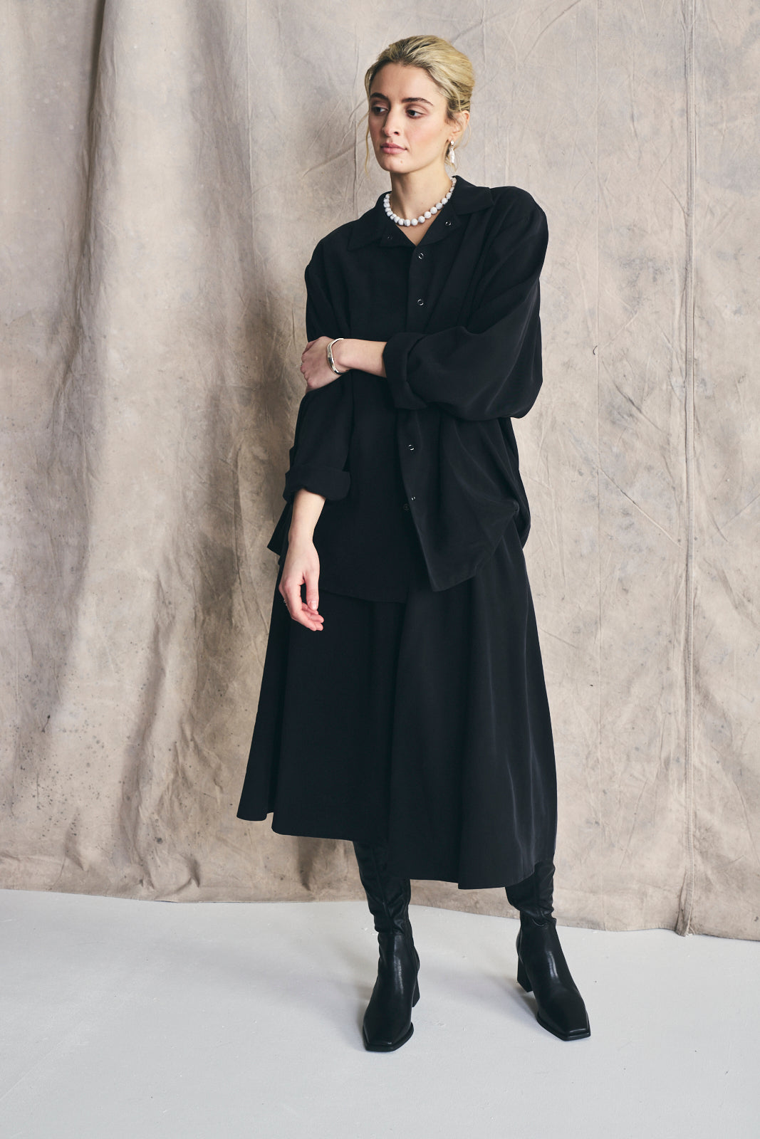 Chemise unisexe à pression - Noir atténué - Précommande