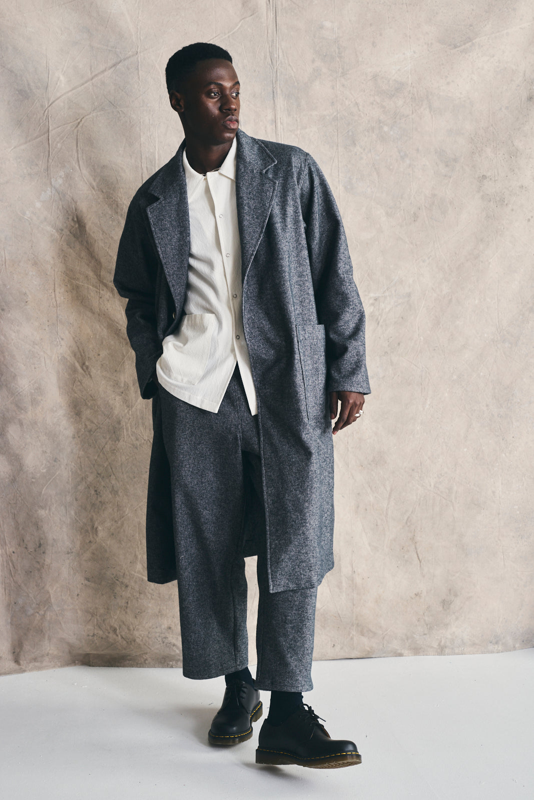 Relaxed Overcoat - Mixed Grey
