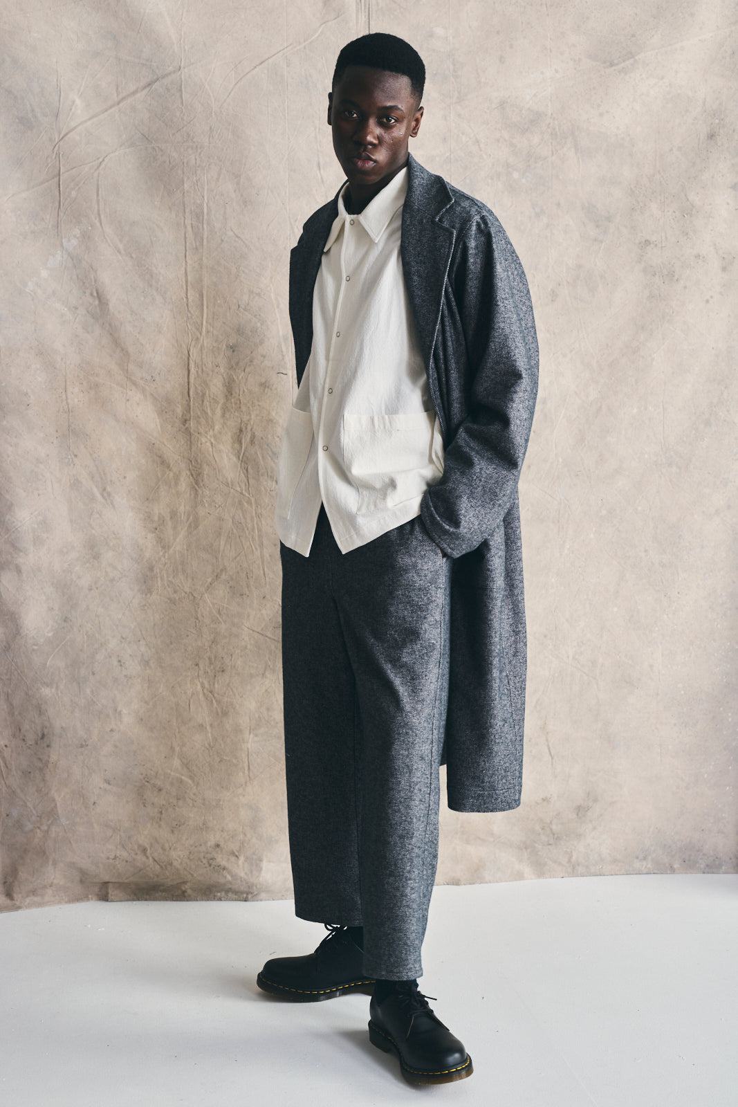 Relaxed Overcoat - Mixed Grey