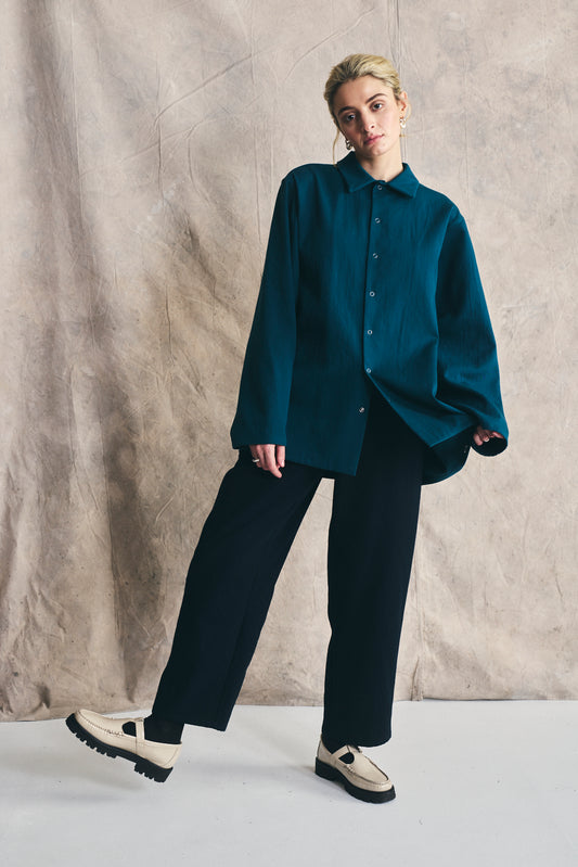 Unisex Snap Shirt - Cotton and Wool Blend Preorder