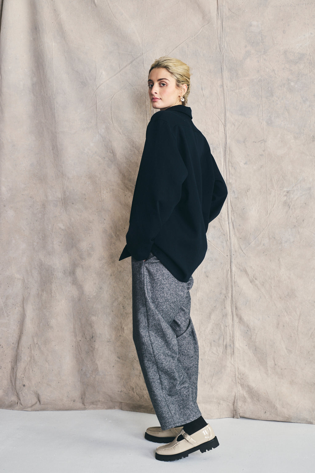 Unisex Snap Shirt - Cotton and Wool Blend