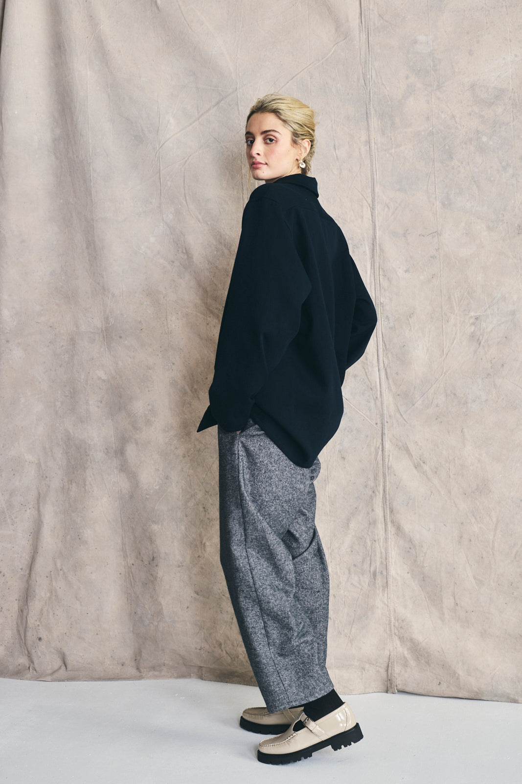 Unisex Snap Shirt - Cotton and Wool Blend