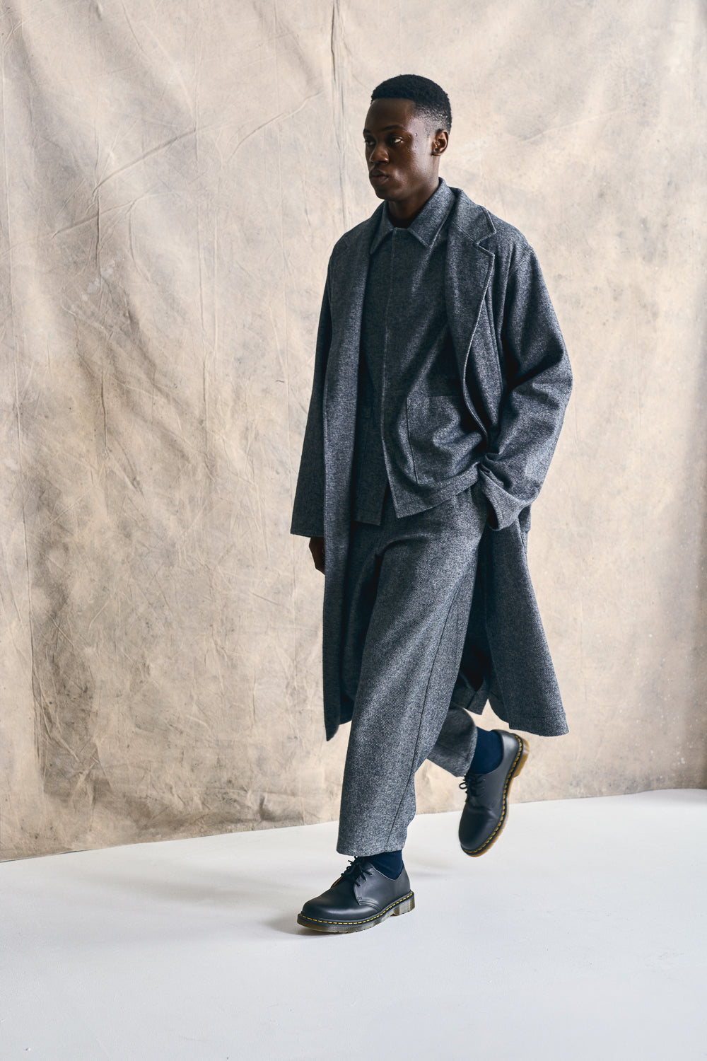 Relaxed Overcoat - Mixed Grey