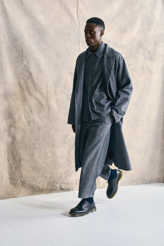 Relaxed Overcoat - Mixed Grey