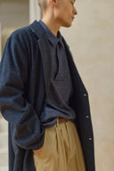 Relaxed Overcoat - Blue Mix Preorder
