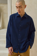 Oversized Snap Shirt - Ink Blue