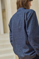 Lapped Collar Long-Sleeve - Indigo Twill