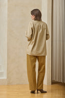 Oversized Snap Shirt - Sand