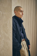 Triangle Scarf - Navy Wool
