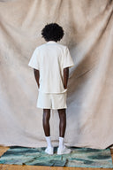 Chemise slim à col camp - Marine