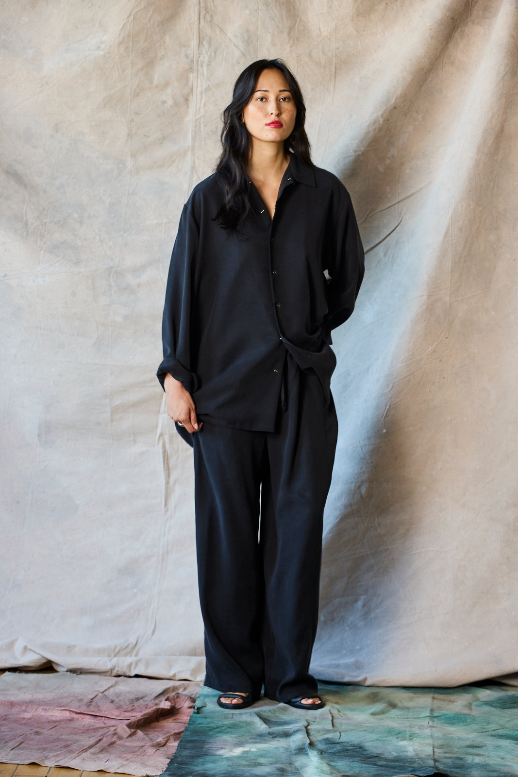 Drawstring Trousers - Muted Black