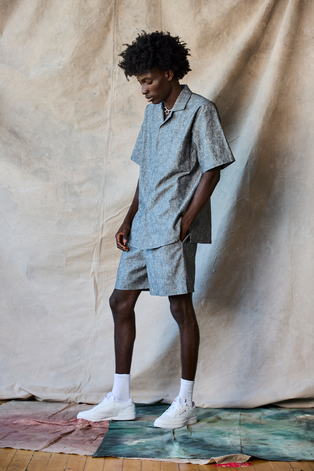 Slim Camp Collar Shirt - Static