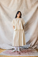 Cropped Split Tee - Tomato Sample