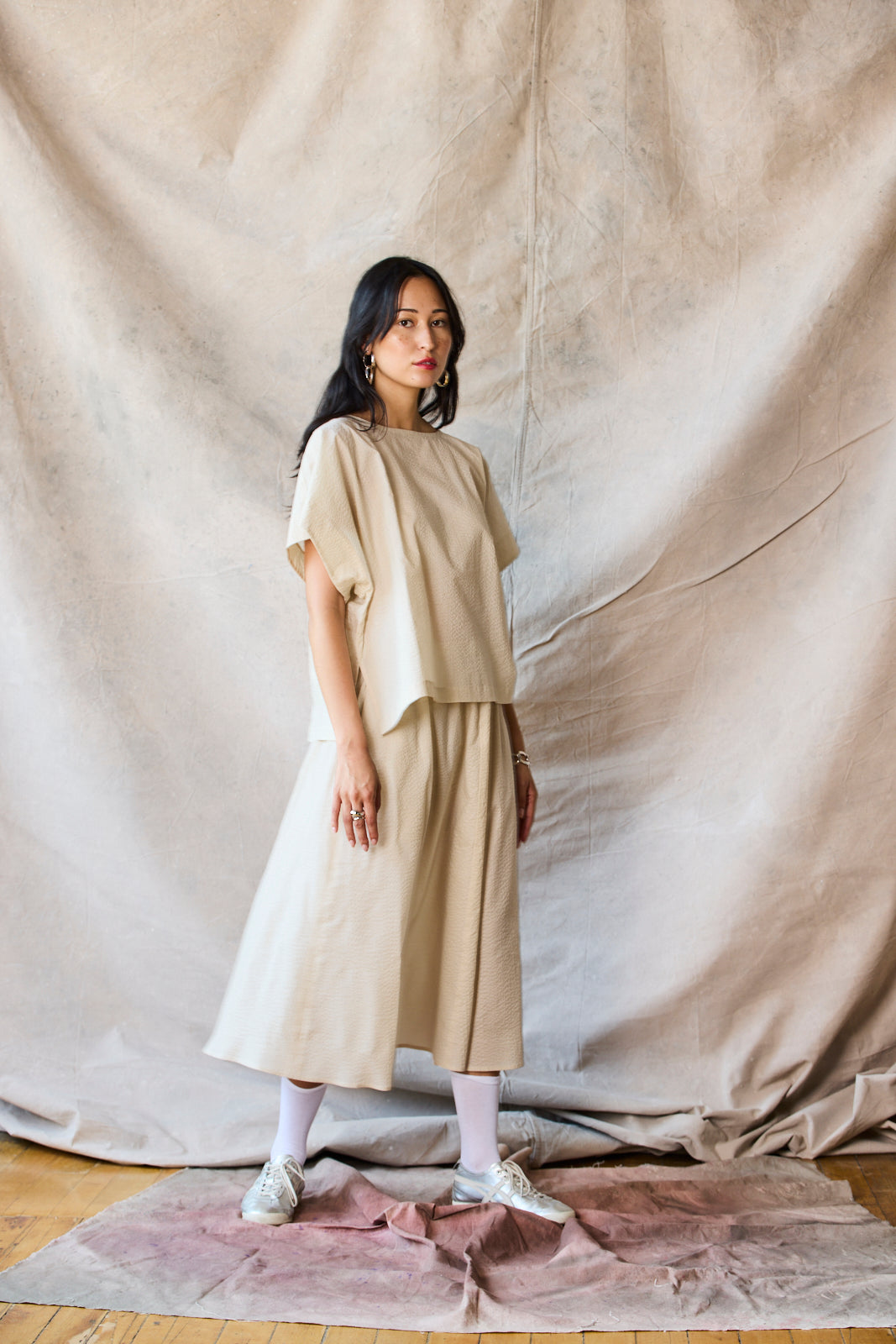 Cropped Split Tee - Tomato
