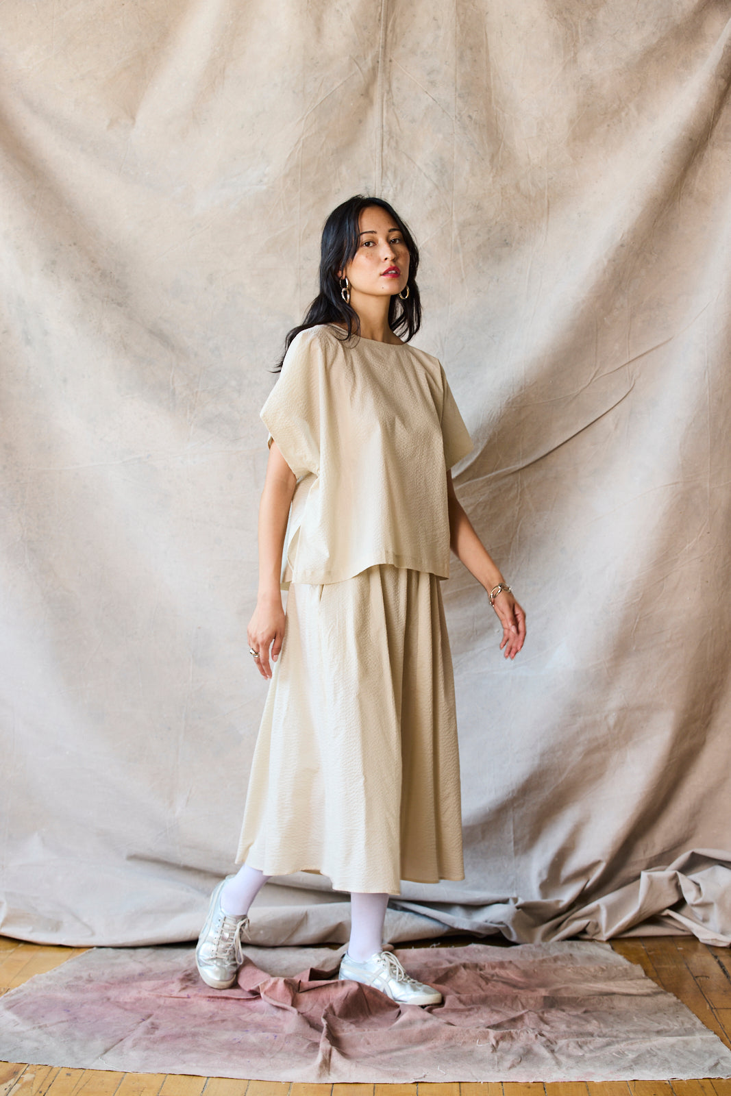 Cropped Split Tee - Tomato