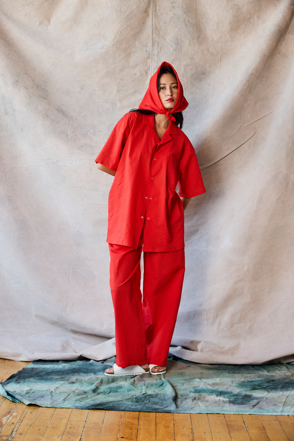 Slim Camp Collar Shirt - Oat