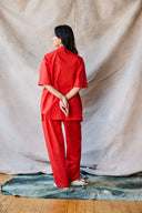 Chemise slim à col camp - Avoine