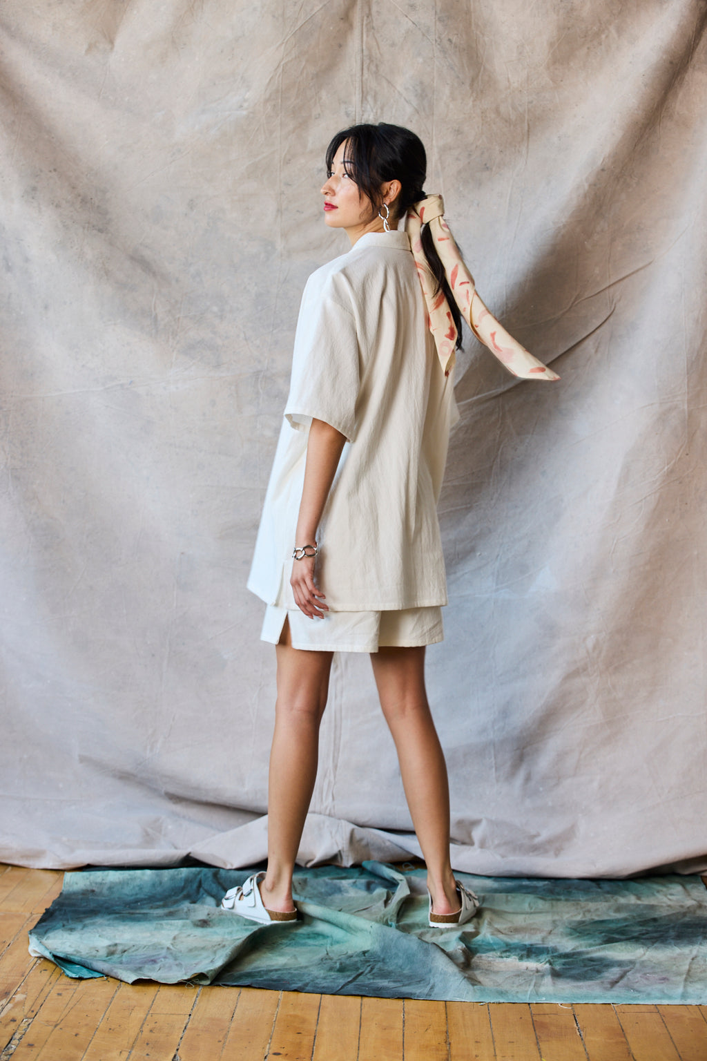 Slim Camp Collar Shirt - Marine