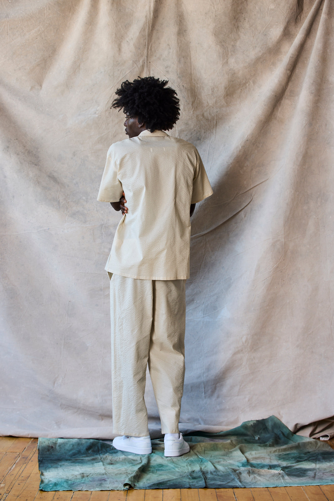 Slim Camp Collar Shirt - Oat