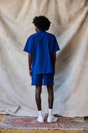 Chemise slim à col camp - Marine