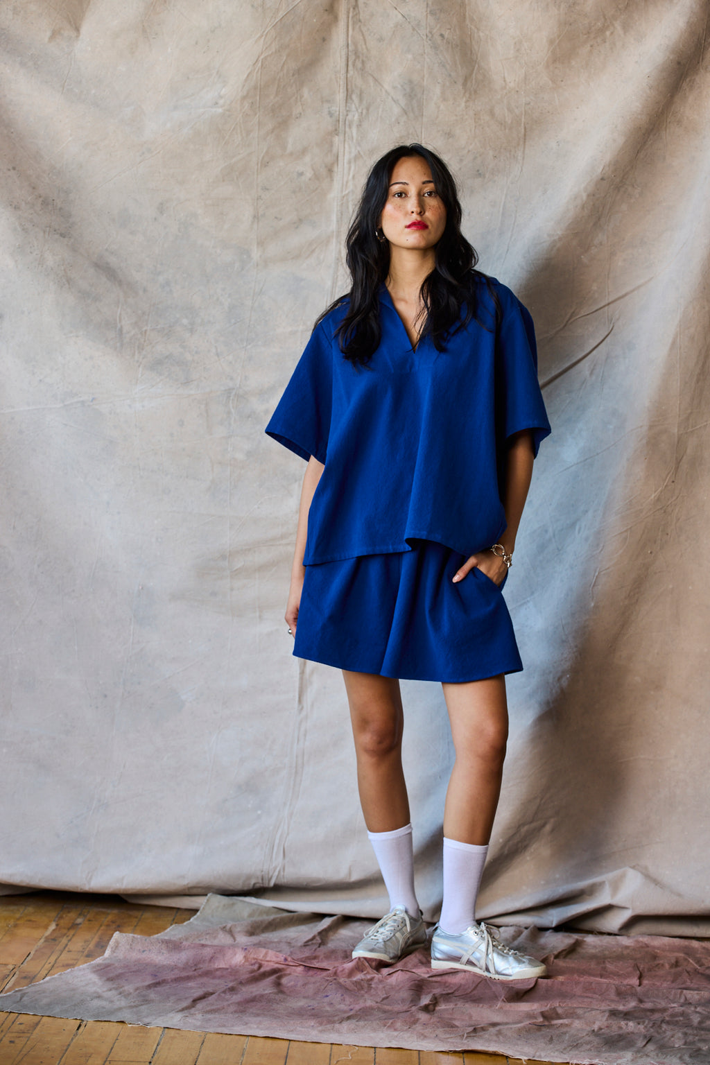 Collared Pullover - Marine