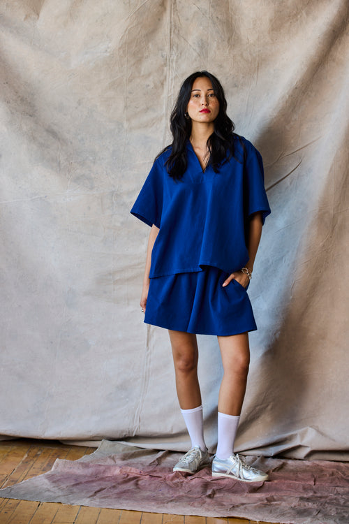 Collared Pullover - Marine