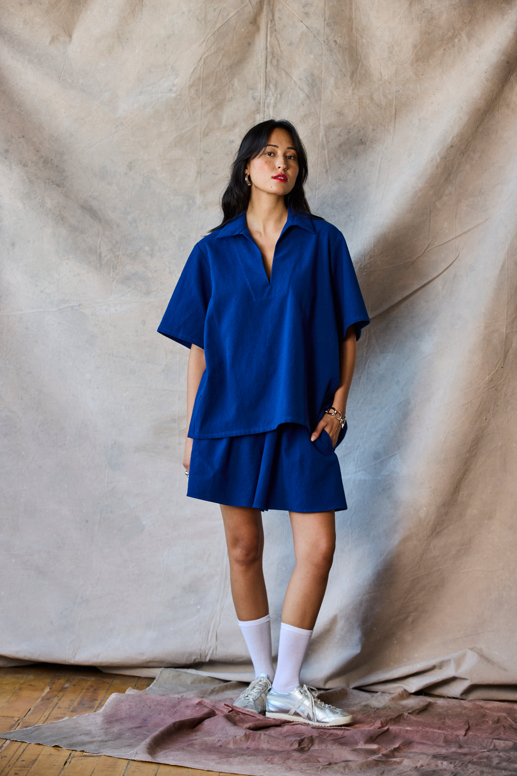 Collared Pullover - Marine