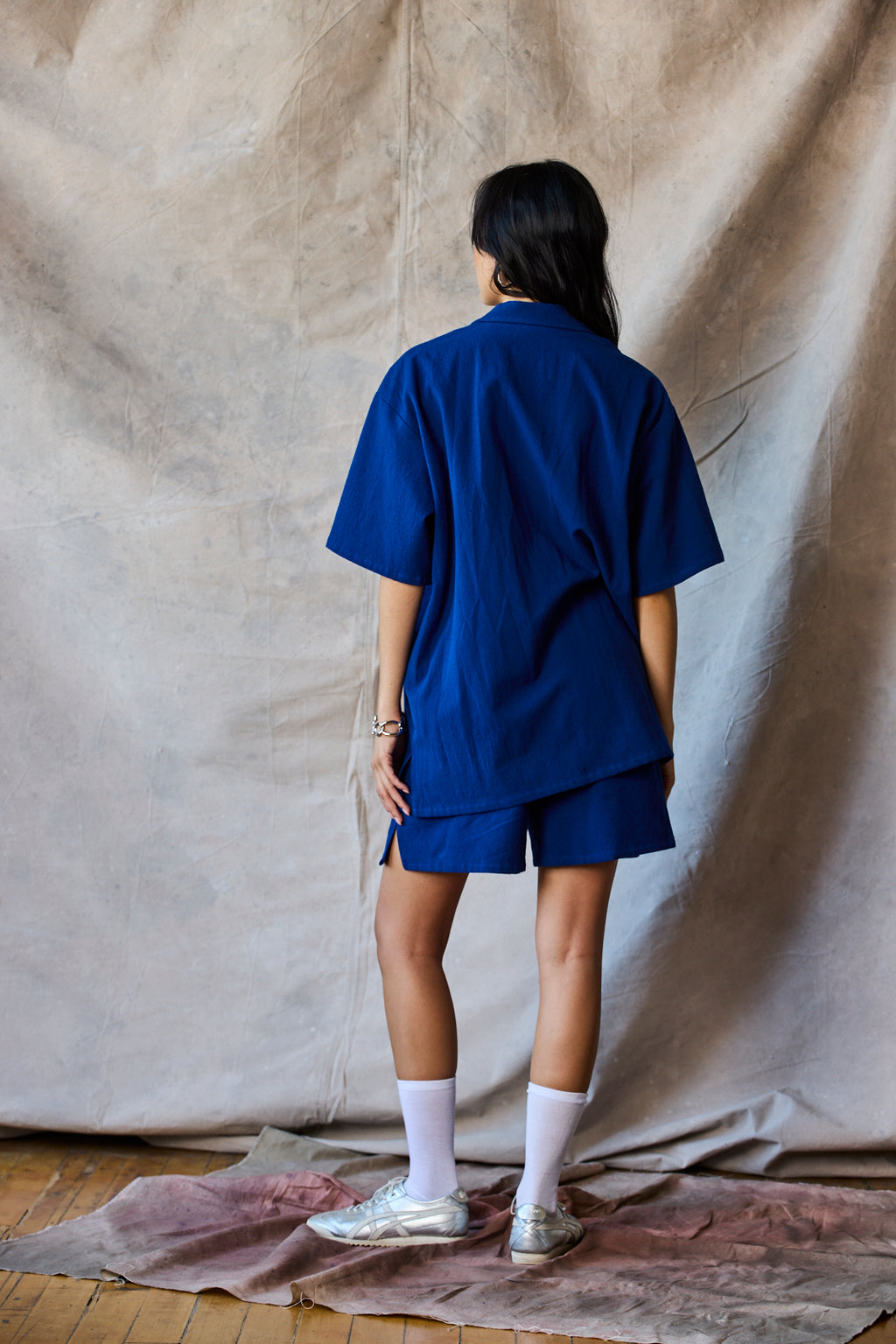 Slim Camp Collar Shirt - Marine